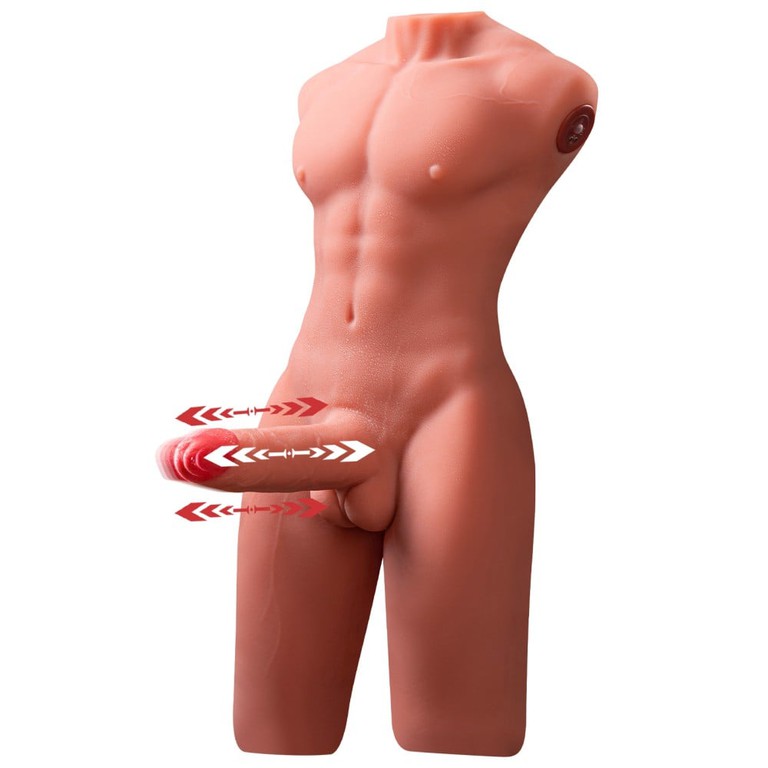 Jason muški torzo masturbator sa dildom od 17 cm — cyberskin, 55 cm — SQ MAR30023